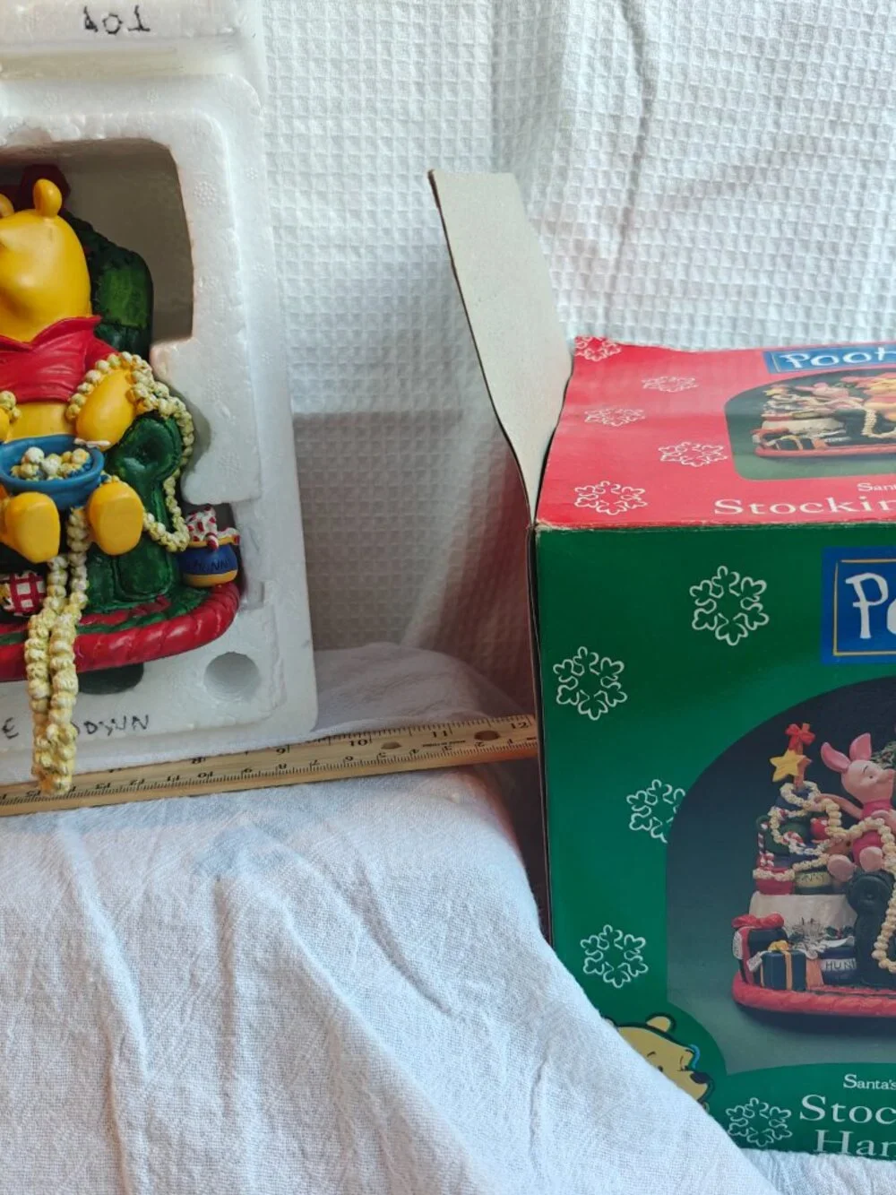 Vintage 1996 Disney Santa's Best Winnie the Pooh Piglet Stocking Hanger Holder